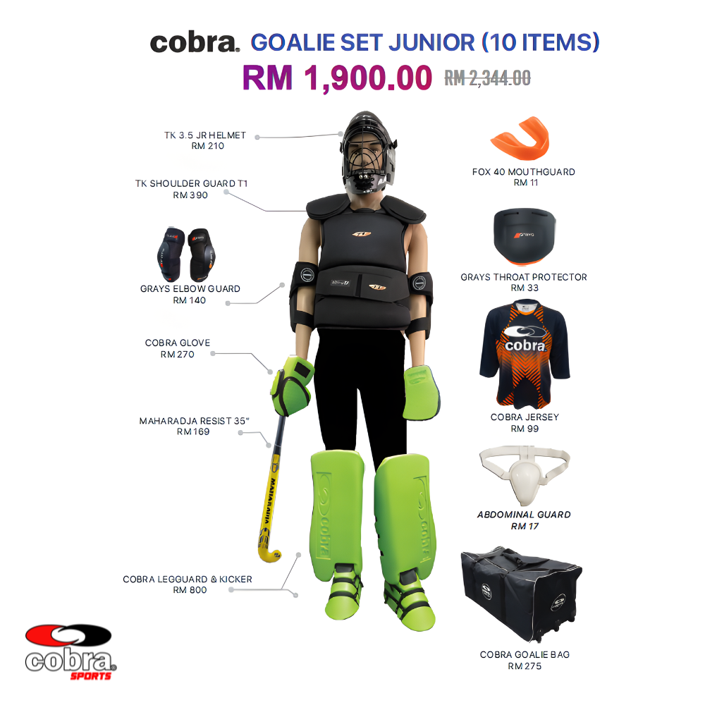 COBRA Hockey Goalie Junior Set (10 Items)