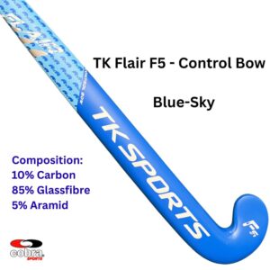 TK F5 Hockey Stick Control Bow Blue- 10% Carbon Hockey Stick