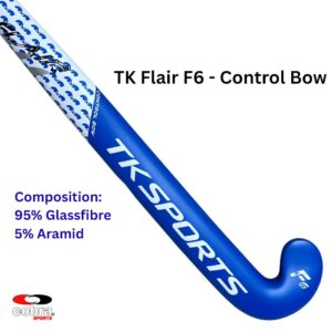 TK F6 Hockey Stick Control Bow Blue- 95% Fiberglass Hockey Stick