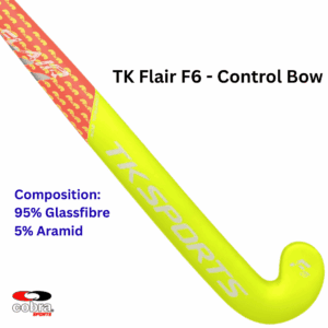 TK F6 Hockey Stick Control Bow Yellow - 95% Fiberglass Hockey Stick